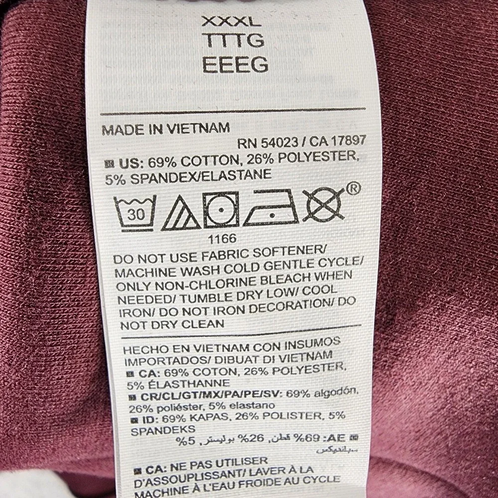 Old‎ Navy Active Dynamic Fleece Sweatshirt Kangaroo Pocket Mens XXXL Red NWT